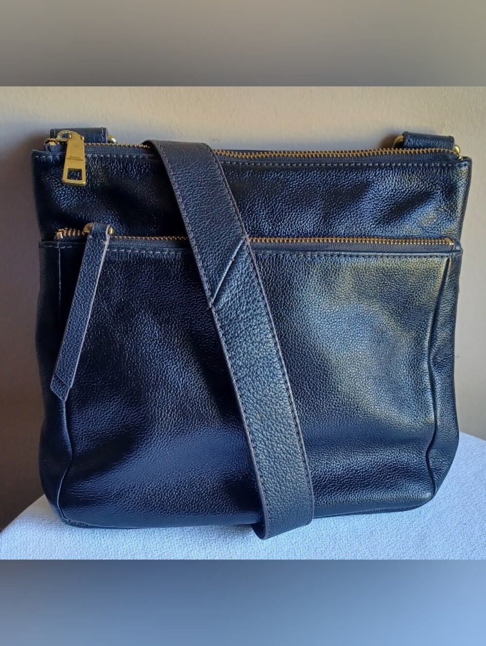 FOSSIL Leather Crossbody Bag In Black